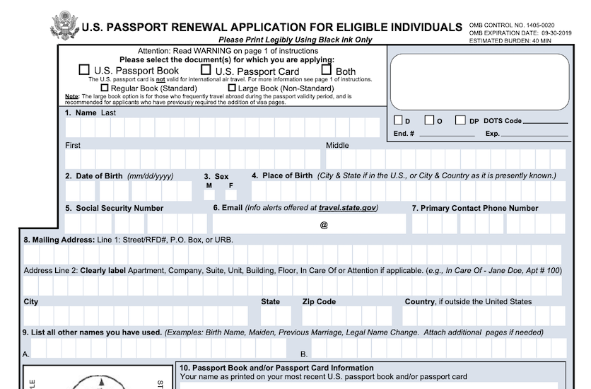 DS-82 Application Form for Passport Renewals